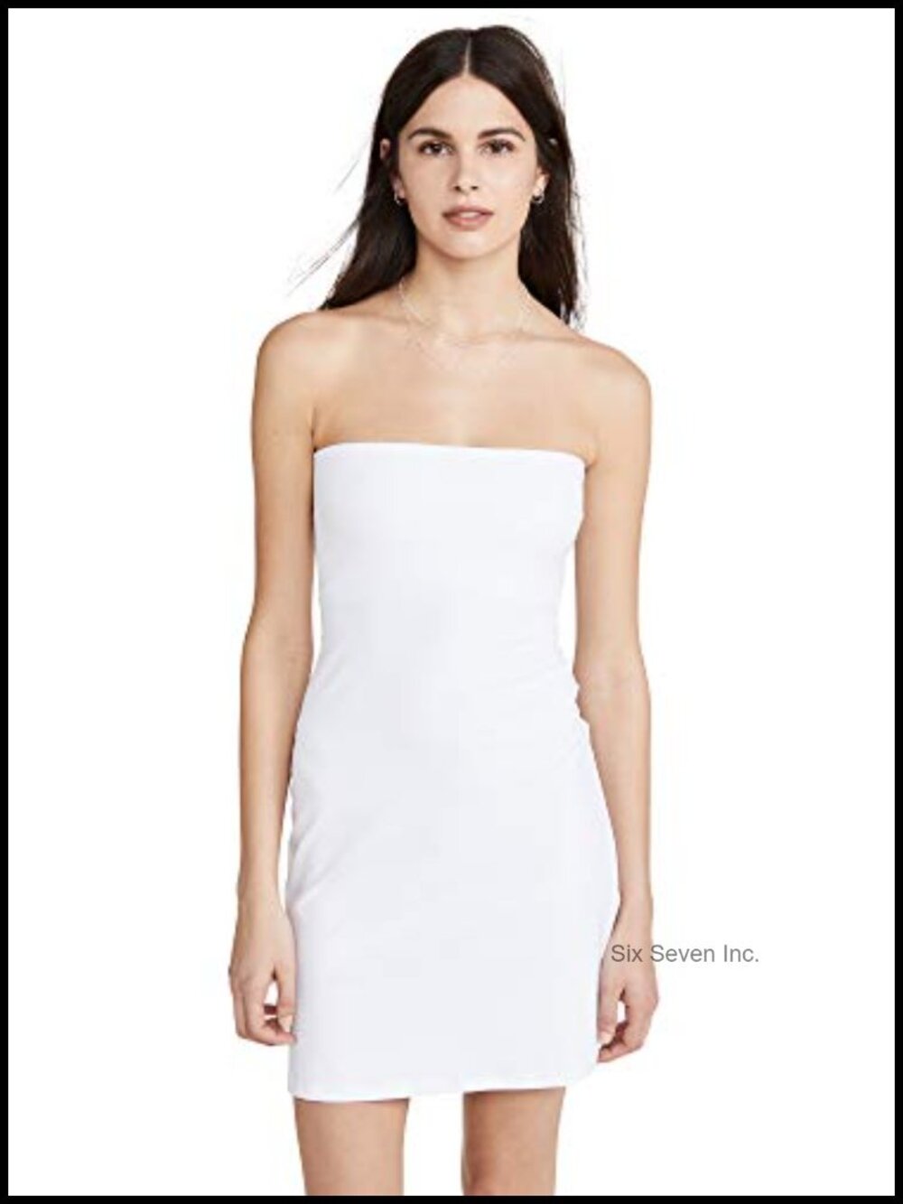 Strapless Mini Dress Lightweight Jersey Ruffle Bandeau